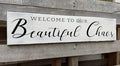 Welcome to Our Beautiful Chaos Sign, Farmhouse Wood Sign, Home and Living Room Decor Housewarming Gift Spring Home Decor (Beautiful Chaos) 6x16 Inch