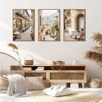 HPINUB Foreign Scenery Framed Canvas Wall Art Set,Vintage Travel City Wall Decor,Modern Minimalist Europe Street Picture Artwork Nature Landscape Art Print for Living Room,Bedroom-16 x24 x3
