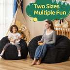 Bean Bag Chairs Teardrop Bean Bag Chair Beanbag Chair with Memory Foam Filled Machine Washable Cover for Living Room, Bedroom (Small,Black)