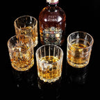 KANARS Whiskey Glasses Set of 4 - Multi Style Crystal Liquor Glasses 10 oz - Rocks Glass Barware For Scotch, Bourbon, Rum and Cocktail, Whisky Gifts for Men