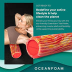 Oceanfoam Tidal Roller - Red, Gold & Natural Marbled - Muscle Massage Foam Roller for Back Pain & Stretching - Firm and Ergonomic Wide Wave Textured - Yoga, Athletics, & Wellness - Full Size, 20" x 5"