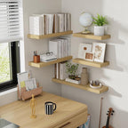 36 Inch Floating Shelves, 8 Inch Deep Floating Shelves for Wall, Hanging Shelf with Invisible Brackets, Deep Shelves for Bathroom, Bedroom, Living Room, Oak, Set of 2