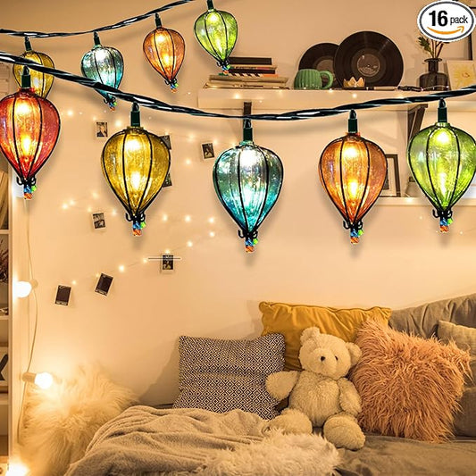 16 Pcs of 11FT Multicolor String Lights with 10 Bulbs, UL Listed Connectable Waterproof Decorative LED Lights Hanging for Backyard Patio, Indoor/Outdoor for Christmas Wedding Party Festival Lighting