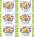 Spring Placemats Set of 6 Easter Plastic Table Mats Tulip Place Mats Washable Vinyl Flower Vase Spring Table Decoration for Indoor Outdoor Party Kitchen Dining