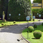 Solar Garden Lights Outdoor Decorative - Solar Gazing Ball Mosaic Garden Stakes Decorative Waterproof Outdoor Lights for Pathway Yard Lawn Decoration Blue