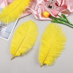 THARAHT Yellow Ostrich Feathers 12pcs Natural Bulk 8-10Inch 20cm-25cm for Crafts Wedding Party Centerpieces Halloween and Home Decoration Feathers