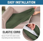 H.VERSAILTEX Super Stretch Individual Seat Cushion Covers Sofa Covers Couch Slipcover Sets Thick Jacquard Textured Twill Fabric (3 Piece Sofa Cushion Covers, Bronze Green)