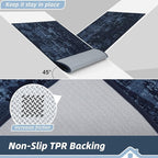 BEQHAUSE Dirt Trapper Door Mat 32"x48" Non-Slip Door Mats Washable Entryway Rugs Stain Resistant Doormat Absorbent Welcome Floor Mat for Front Back Door, Muddy Wet Shoes & Paws,Blue