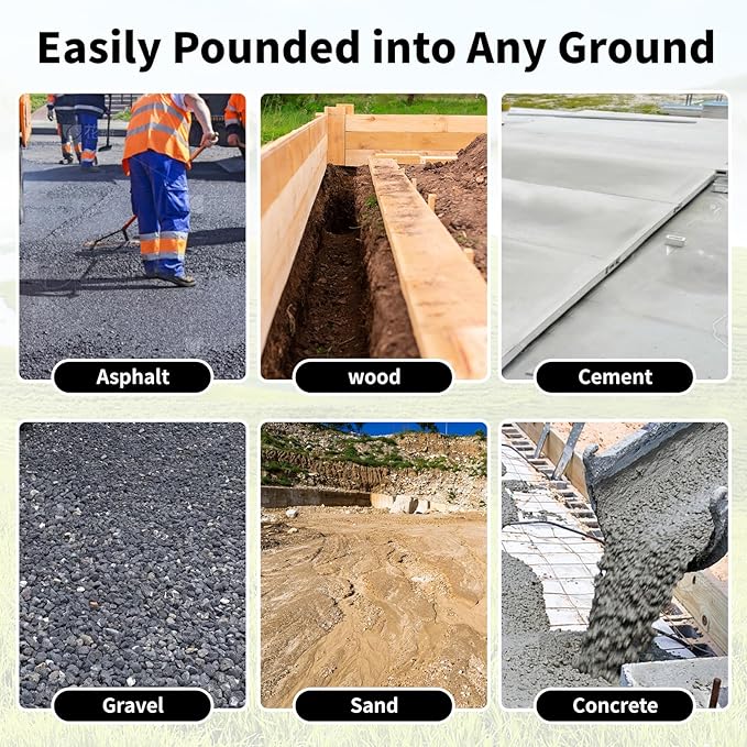 16 Inch Rebar Stakes (20 Pack) 1/2 Inch Diameter Galvanized Steel Ground Anchors Heavy Duty Anchoring Spikes for Speed Bump, Parking Curb and Tent