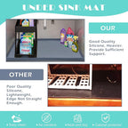 URMONA Waterproof Silicone Under Sink Mat 37'' x 22'' Shelf Liner for Kitchen and Bathroom, Cabinet and Counter Protector, Storage and Organizers, Litter Mat, Pet Cat Puppy Essentials(Cream)