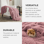 Bedsure GentleSoft Fuzzy Sherpa Faux Fur Twin Blanket Dusty Pink Cozy Gifts for Women Men, Soft Fleece Plush Warm Minky Thick Blanket Twin Size for Bed, Room Dorm Essentials Pink Decor Gifts, 60x80