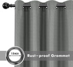 HolidayIdeas 4 Panels Linen Outdoor Curtains for Patio Waterproof Curtains 84 Inch Length-Outside Wide Curtains Weatherproof, Privacy for Pergola, Porch, Gazebo-110 Wide x 84" Long Light Grey