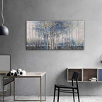 Canvas Wall Art Decor Modern Wall Art Decor Prints Gold Wall Art Pictures Wall Decor Blue Grey Misty Botanical Textured Artwork for Walls For Room Living Room Bedroom Office Wall Decor 20"X40"