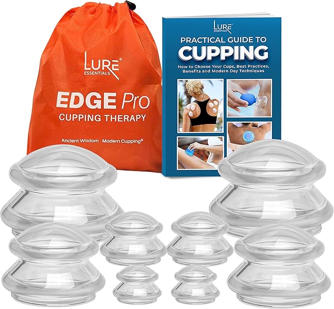 8 Edge Cups Silicone Cupping Therapy Set Professional Massage Cupping Cups for Cupping Therapy Cupping Kit for Massage, Myofascial Release, Cellulite Reduction (Lure Clear)