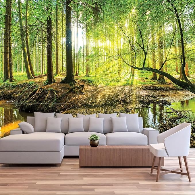 FENDROM Forest Tapestry Wall Hanging Trees Trunk Nature Green Sunlight Wall Tapestry for Livingroom Bedroom Dorm Home Decor