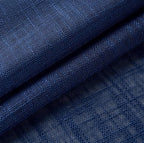 MIUCO Semi Sheer Curtains Poly Linen Textured Solid Grommet Curtains 95 Inches Long for Living Room 2 Panels (2 x 37 Wide x 95" Long) Navy Blue