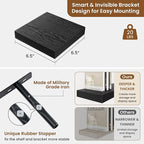 fuqing Floating Shelves for Wall, Bathroom Shelf Wall Mounted for Storage, Shelves with Invisible Bracket for Bedroom, Kitchen, Living Room, Farmhouse Small Book Shelf, 6.5 Inch Set of 3, Black