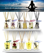 LOVSPA Reed Diffuser Set, Warm Vanilla Sugar Scented Oil Diffuser with Sticks, Home Fragrance Accessories for Bathroom Shelf Decor, Aroma Diffusers for Home or Office Fall Decor, USA Made