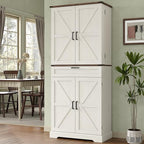 72'' Kitchen Storage Pantry Cabinet, Tall Storage Cabinet with 8 Door Shelves, 2 Cabinets and 1 Drawer, Freestanding Cupboard for Kitchen, Dining Room, Bathroom, Laundry, Off White