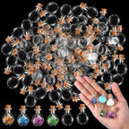 Zhehao 100 Pcs 2 ml Mini Glass Bottles Jars with Cork Stoppers Small Wishing Bottle Tiny Jars with Cork Mini Potion Bottles Clear Drifting Bottle for Wedding Birthday Party DIY Crafts Supplies