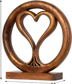 Decozen Gifts for Mom - Wooden Heart Sculpture - Mother's Day Birthday Gifts, Home, Office, Living Room, Shelf, Fireplace, Farmhouse, Tabletop, Boho and Mantle Decor - Mothers Day Decorations