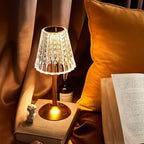 Liliful 2 Pcs LED Portable Cordless Table Lamp Touch Battery Operated Rechargeable Desk Lamp 3 Color Dimmable for Bedroom Living Room Dining (Classic Style,Gold)
