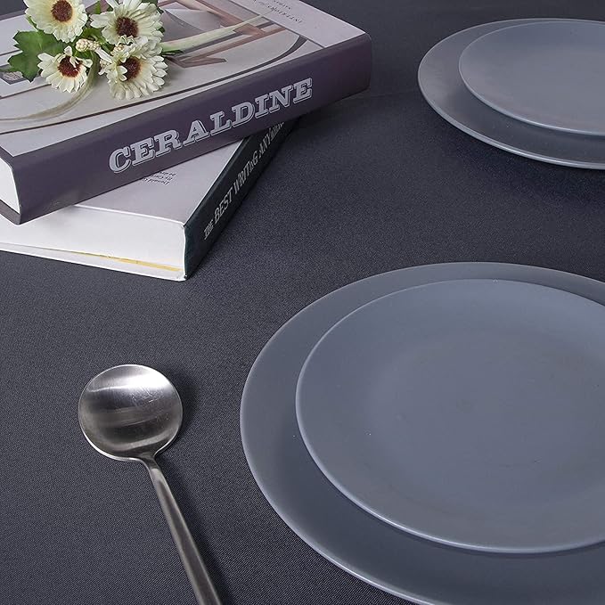 sancua Rectangle Tablecloth - 70 x 90 Inch - Stain and Wrinkle Resistant Washable Polyester Table Cloth, Decorative Fabric Table Cover for Dining Tables, Buffet Parties and Camping, Grey