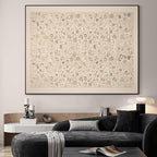 SIGNWIN 46"x60" Extra Large Framed Wall Art Vintage Botanical Sketch with Detailed Floral Pattern, Classic Nature Illustration for Home Living Room Bedroom Decor (Frame Assembly Required)