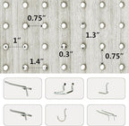 6 Panel Pegboard Room Divider, 5.6Ft Pegboard Display Folding Privacy Screens, Wood Room Divider Peg Board Display Freestanding for Trade Show Craft Show Home Wall Organizer, Retro White