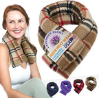 SunnyBay Microwave Heating Pad, Microwavable Heated Neck and Shoulder Wrap, Soothing Weighted Moist Heat or Ice Pack with Flaxseed and Lavender, 26x5 Inches, 2.5 lbs, Made in USA, London