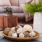 ANDALUCA Large Decorative Balls Bowl Filler Decor Orbs White & Cream (Natural White)