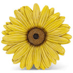 NAT & Jules Gerbera Daisy Flower Shaped Dimensional Indoor Outdoor 12 inch Cast Resin Decorative Garden Stepping Stone, Patio, Walkway Sculpture Yard Art, Yellow