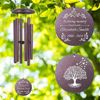 ASTARIN Memorial Wind Chimes Personalized, Bereavement Condolence Gifts for Loss of Mother Husband Wife, Customized Wind Chimes for Outside Deep Tone(Produced in USA)