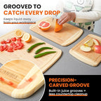 Bamboo Cutting Board Set – Charcuterie & Chopping Boards for Kitchen, Large & Small Sizes, Safe Cutting Boards for Meat, Cheese, Pizza – Home & Kitchen Gift Idea
