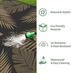 GENIMO Outdoor Rug 10' x 14' Waterproof for Patios Clearance, Reversible Outdoor Plastic Straw Camping Rug Carpet, Large Area Rugs Mats for RV, Camper, Deck, Balcony, Porch, Beach, Picnic, Black&Brown