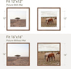 16x16 Picture Frame Set of 4 Natural Solid Walnut Photo Frames with 12x12 Removable Mat Wall Hanging Large Handcrafted Frame with HD Plexiglass Wall and Tabletop Display Large Poster Frame