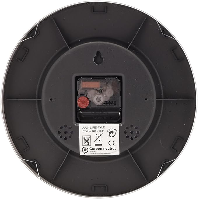 LUUK LIFESTYLE Modern Quartz Wall Clock with Silent Movement, Scandinavian Design, Kitchen and Living Room Clock, Gift idea, Trendy Home Decor, 10 inch, in Dark Blue and Gold