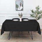 sancua Rectangle Tablecloth - 70 x 120 Inch - Stain and Wrinkle Resistant Washable Polyester Table Cloth, Decorative Fabric Table Cover for Dining Tables, Buffet Parties and Camping, Black