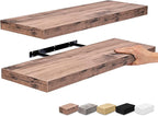 Sorbus Floating Shelves for Wall - 24" Bathroom Shelves, Wall Decor for Bedroom, Kitchen, Living Room, Home Decor & Book Storage - Mounted Floating Shelf with Invisible Brackets (Mahogany, 2 Pack)