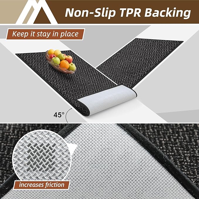 COSY HOMEER-Door-Mat 32"x48" Non Slip Absorbent Entryway Rugs Dirt Trapper Doormats Washable Entrance Mats Low Pile Welcome Floor Mat for Front Back Door and Entry Mats,Black