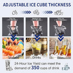 Commercial Ice Maker Machine 120Lbs/24H with 35Lbs Ice Capacity, 45Pcs Clear Ice Cubes Ready in 11-20Mins, Stainless Steel Under Counter Freestanding Large Ice Machine, 2 Water Inlet Modes