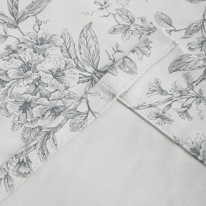 Pinch Pleated Vintage Floral Curtains - Room Darkening Drapes for Bedroom Living Room.2 Panels,52 Inches Wide 106 Inches Long