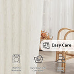 FMFUNCTEX Linen Sheer Curtains for Bedroom, Beige Curtains 54 inch Length for Living Room, Natural Flax Blend Window Draperies for Farmhouse Curtain, Rod Pocket 2 Panels
