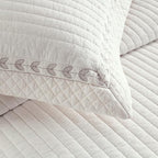 MarCielo 100% Cotton Quilt Set White Lightweight Bedspread with Scalloped Edge, Farmhouse Vintage Bedding, All Season Use(TC Off-White,Queen (96"x102"))