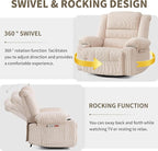 Recliner Chair Modern Ergonomic Lounge Swivel Single Sofa Seat Living Room Recliners on Clearance Foam Filling