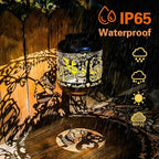 Gnomes Solar Lanterns Outdoor Waterproof,Hanging Solar Lights Gnome Gifts for Women Metal LED Decorative Light for Yard,Patio,Lawn,Tabletop,Pathway,Landscape,Garden Gnomes Decor