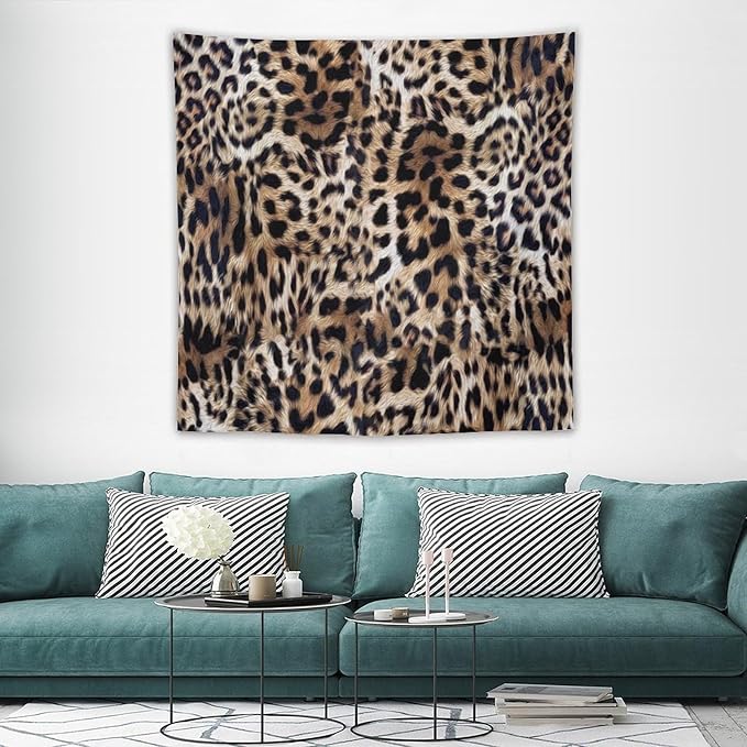 HZOHNAGO Leopard Print Tapestry Nature Wildlife Vintage Cheetah Fur Spot Animal Skin Wild Animals Spots Printed Wall Tapestry Painting Wall Hanging for Bedroom Living Room Dorm 60" W x 60" H