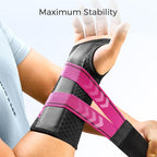 FREETOO Wrist Support Brace Left Hand for Tendonitis, Sprained Wrist, Pain Relief Wrist Splint for Carpal Tunnel, Arthritis, Fit Women and Men, Wrist Immobilizer for Sleeping (L/XL, Black/Pink)