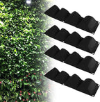 Atyhao Vertical Hanging Outdoor Wall Planter 4Pcs 4 Pocket Plant Grow Bag Wall Mounted Reusable Degradable Felt Garden Planter Herbs, Succulents Artificial Pl or Flowers. (Black)