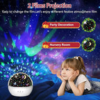 Star Projector Night Light for Kids, Baby Night Lights with Snowflake & Starry Theme, 360 Degree Rotation, 15 Mode Color Changing, Birthday Gift Toys